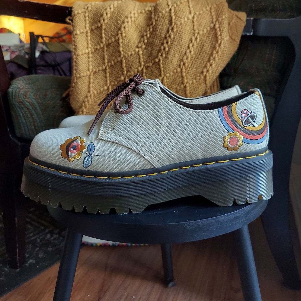 Dr. Martens Vegan 1461 Retro Ray Canvas Platforms